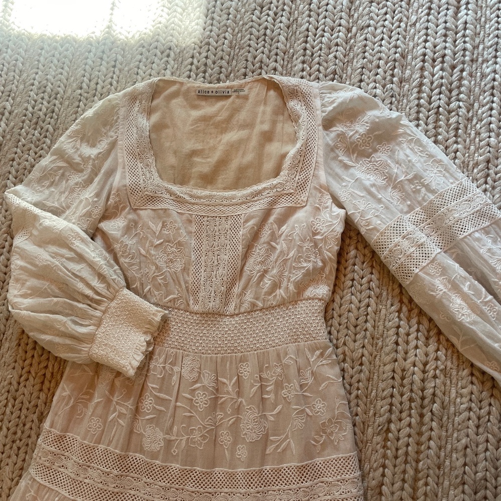 Alice + Olivia beautiful lace and embroidered dress!